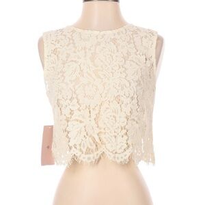 Jenny Yoo Ivory Lace Crop Top - Size Small